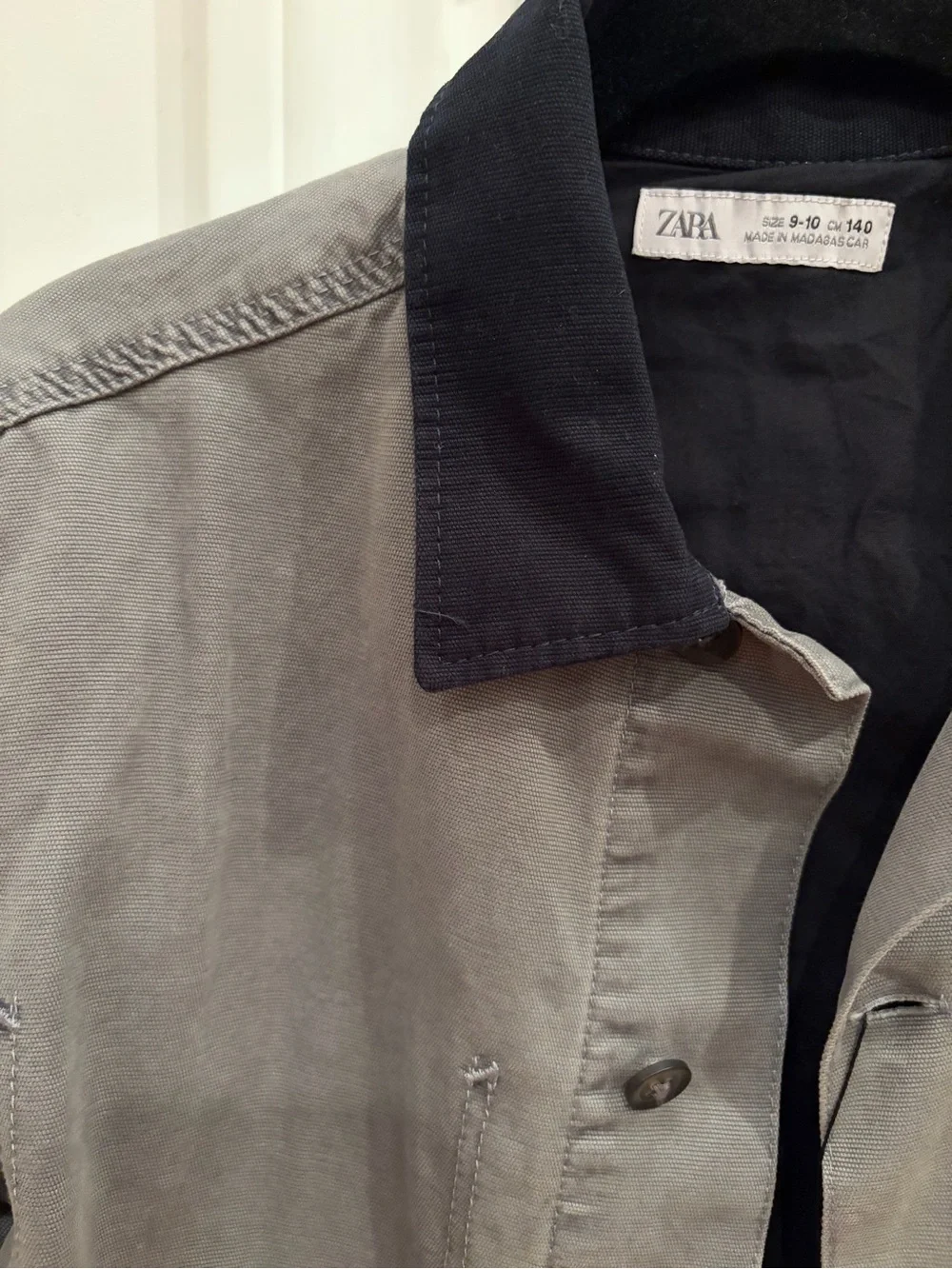 NEW BOYS Zara Gray Work Jacket with Black Collar